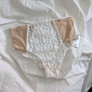 NWT floral sheer embroidered lace cutout panty